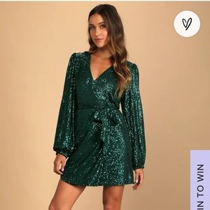 Lulu's sequence wrap dress